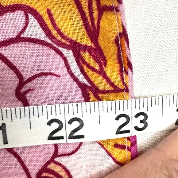 RACHEL ROY 100% Linen Blouse Women's M Button Down Floral Colorful Summer Beach - Picture 7 of 8